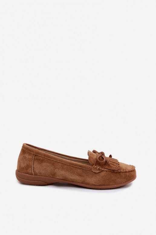 Mokasyny DamskiewithNaturalnego Zamszu Camel Vantae