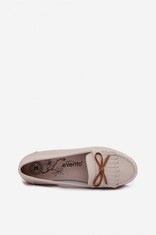 Women's Beige Genuine Leather Loafers Vantae