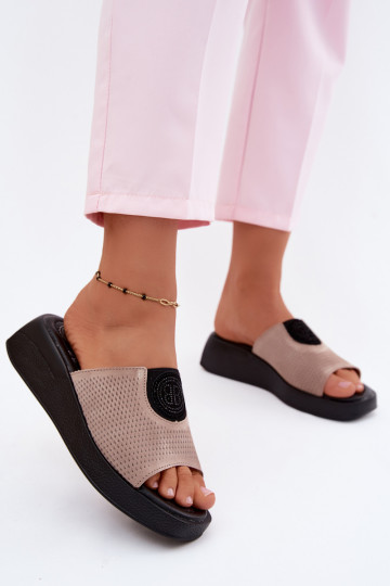 Sand faux suede women's slippers Fablee 2