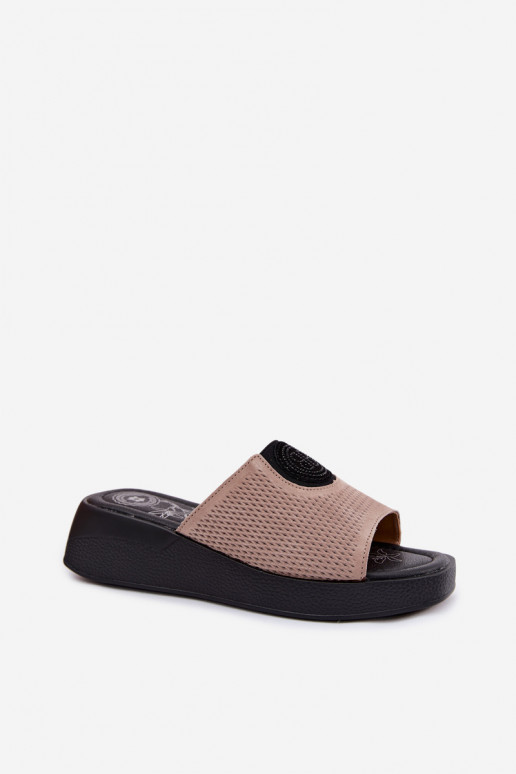 Sand faux suede women's slippers Fablee