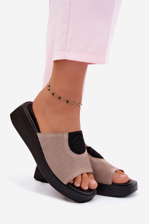 Sand faux suede women's slippers Fablee