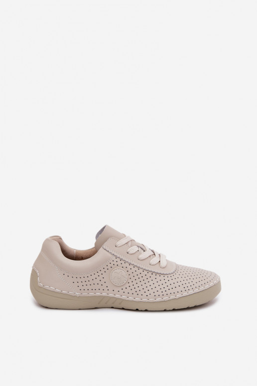 Leather Women's Lace-up Light Beige Derby Bahia
