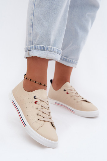 Casual sneakers made of faux leather in sand color Tulum 2