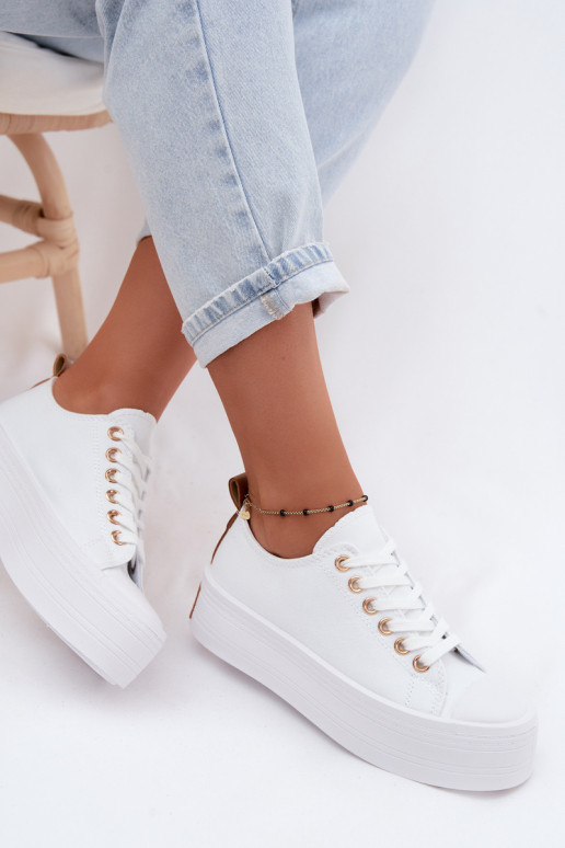 White casual shoes with platform Amalfi