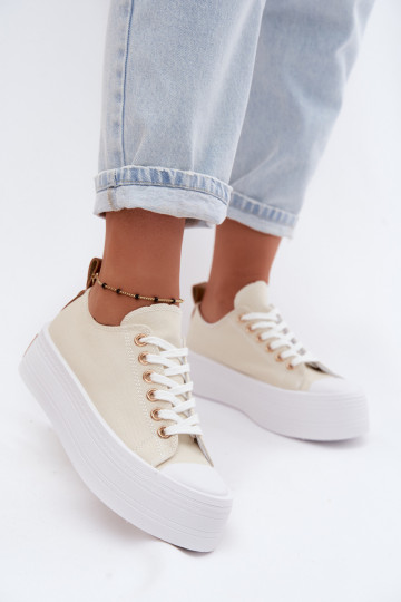 Women's Platform Sneakers Beige Amalfi 2
