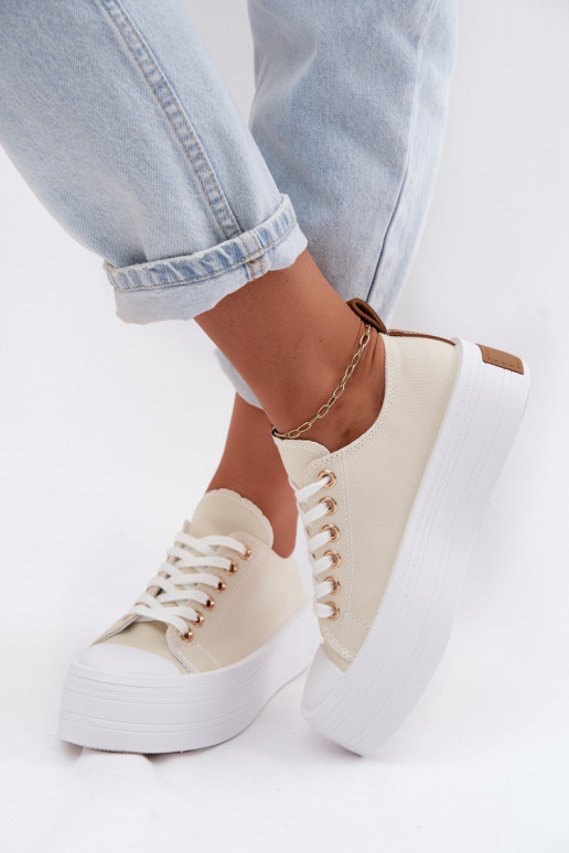 Women's Platform Sneakers Beige Amalfi