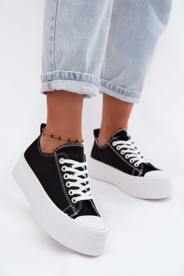 Czarne buty casualowe z platformą Amalfi