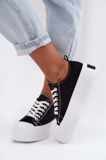 Black casual shoes with platform Amalfi 2