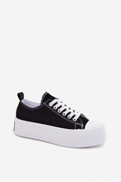 Black casual shoes with platform Amalfi