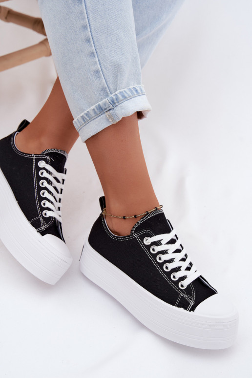 Black casual shoes with platform Amalfi