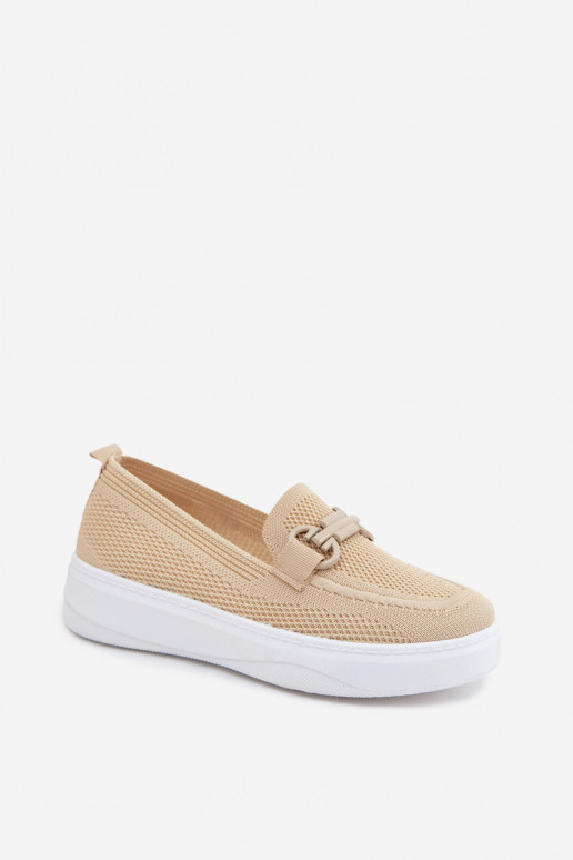 Women's platform shoes with ornaments in sand color Freshy