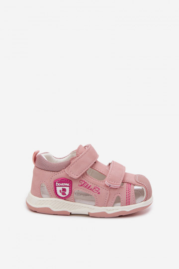 Children's sandals with sticky fastenings in pink color Ambera 2