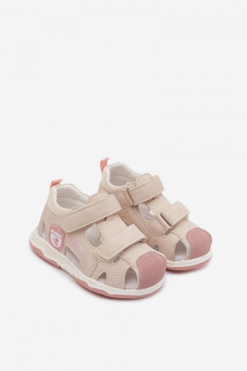 Girls' Beige Velcro Sandals Ambera