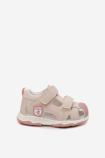 Girls' Beige Velcro Sandals Ambera 2