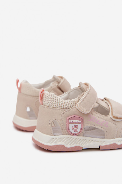 Girls' Beige Velcro Sandals Ambera