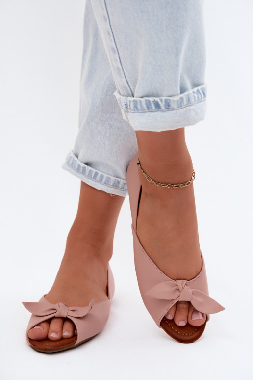 Women's Open-Toe Flat Vinceza 22-17201 Pink