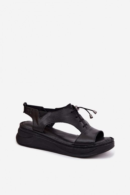 Leather Women's Platform Sandals Maciejka I7646-01 Black