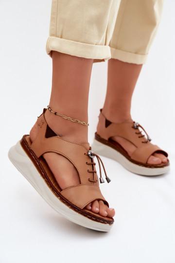 Women's platform sandals in brown color Tai turiciejka I7646-29