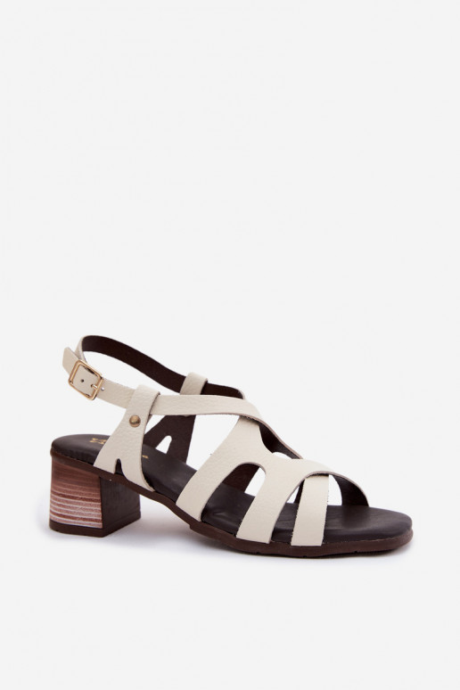 Ivory high-heeled women's sandals
