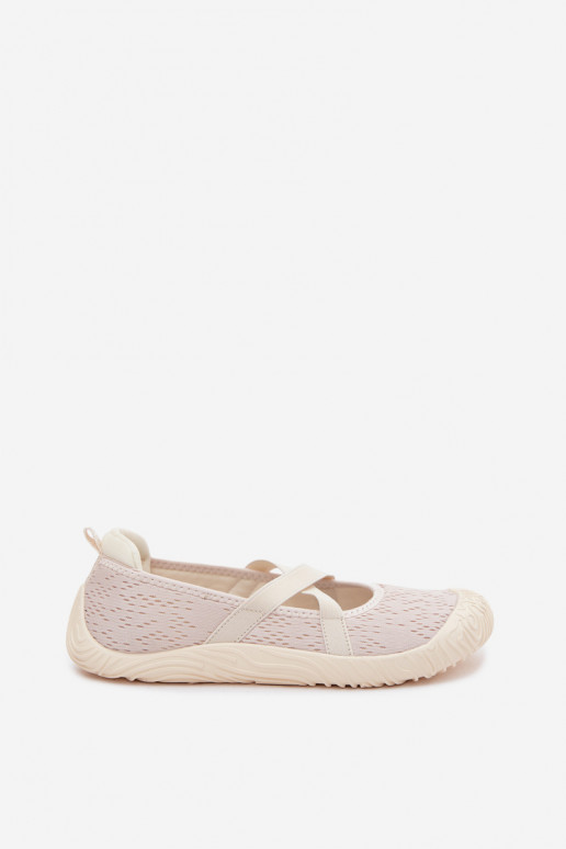 Sporty Ballerinas with Elastic Straps Artiker 58C1902 Light Beige