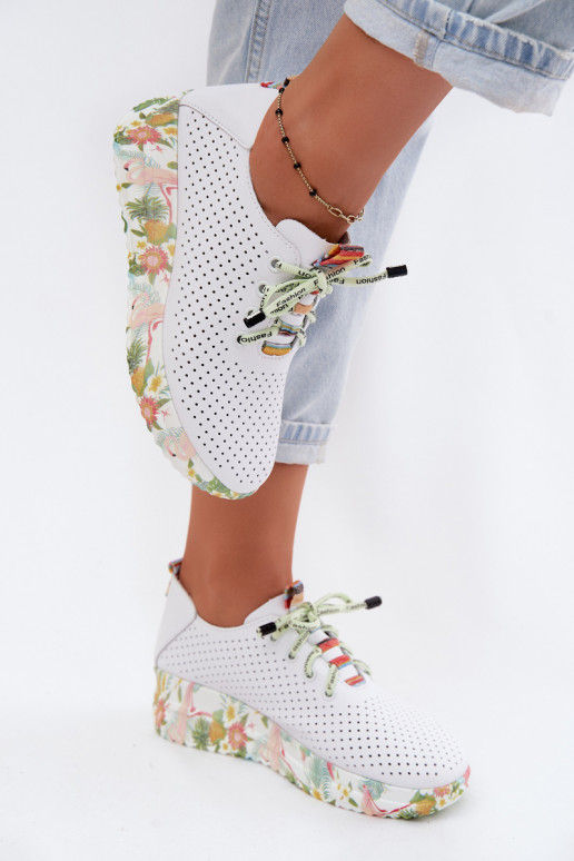 Leather Platform Shoes Artiker 58C0598 White