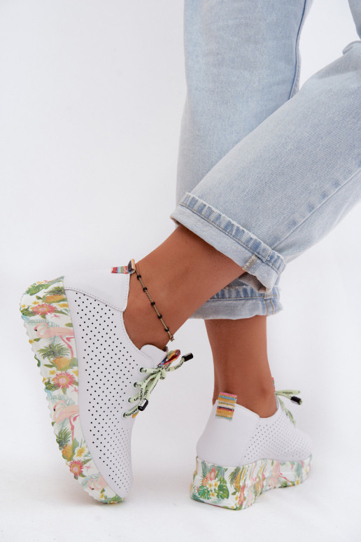 Leather Platform Shoes Artiker 58C0598 White