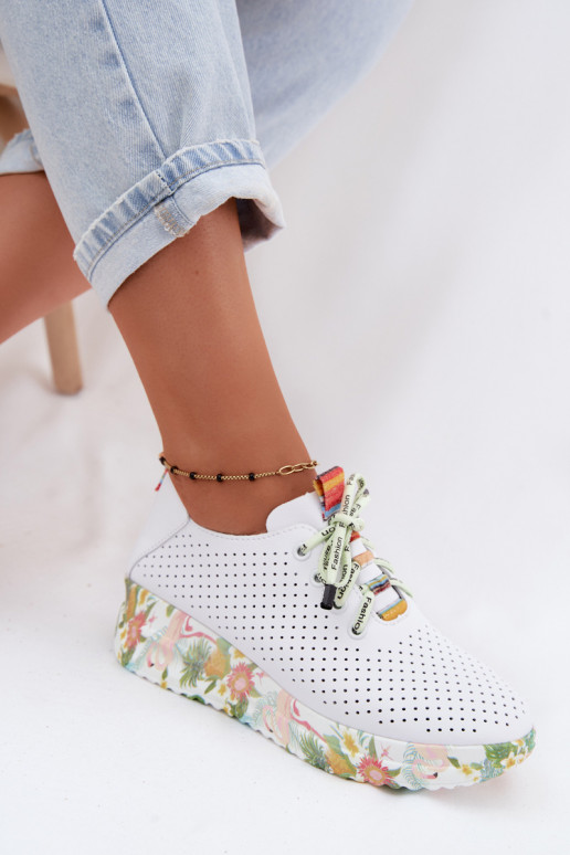 Leather Platform Shoes Artiker 58C0598 White