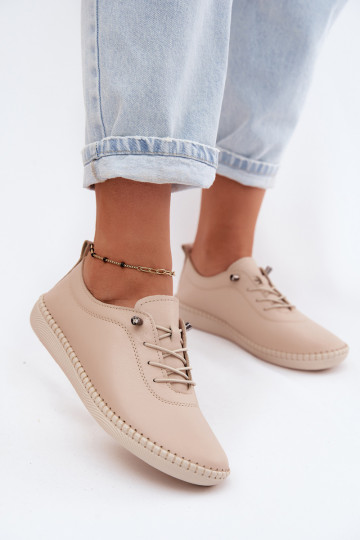 Leather Women's Loafers Artiker 58C3070 Beige