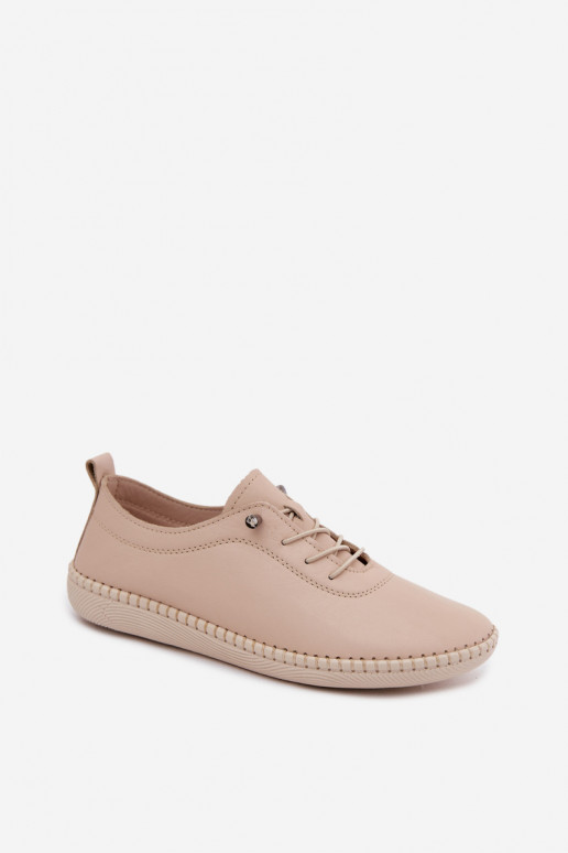Leather Women's Loafers Artiker 58C3070 Beige