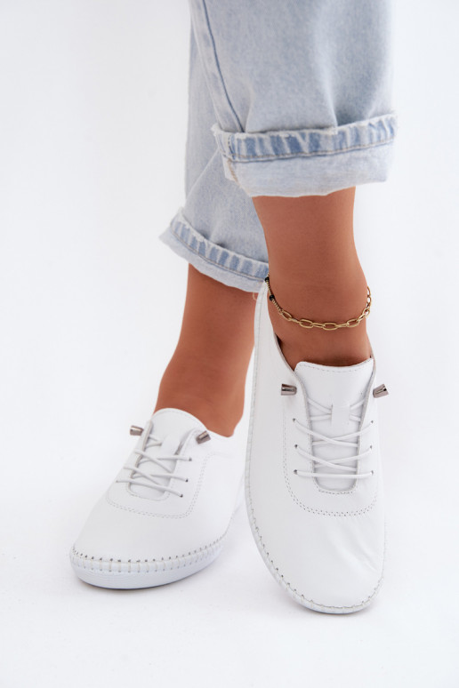 Damskie skórzane buty w białym kolorze Artiker 58C3069