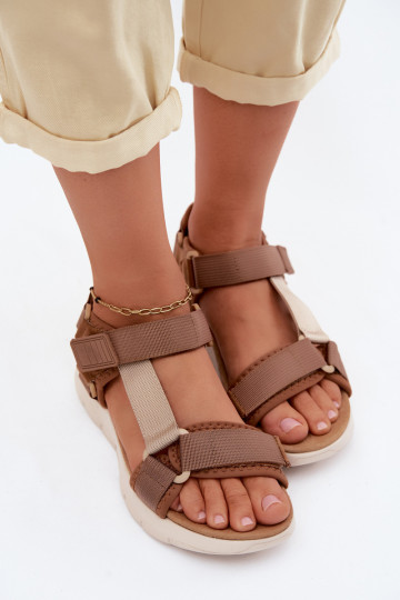 Brązowe sandały damskie sportowego stylu Artiker 58C1231