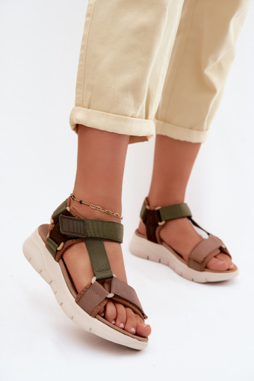 Green sporty-style women's sandals Artiker 58C1232