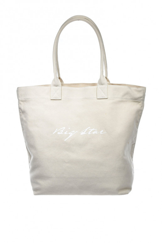Materiałowa Torba Shopper Big Star RR574237 Jasnobeżowa