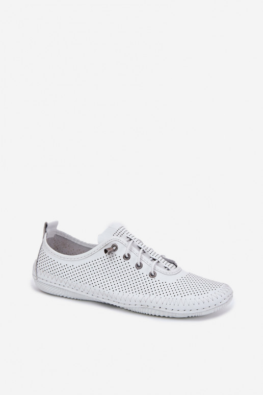 Ladies Leather Shoes Made Of Natural Leather Artiker 54C0831 White