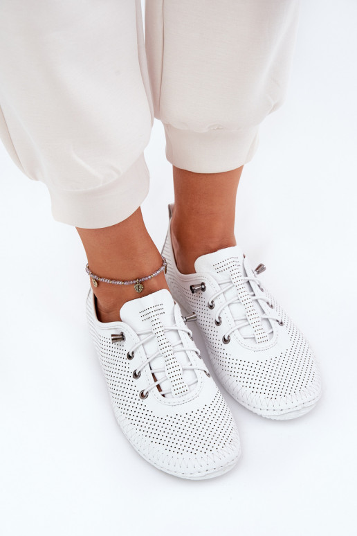 Ladies Leather Shoes Made Of Natural Leather Artiker 54C0831 White