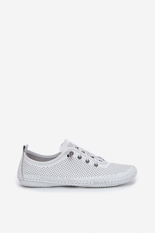 Ladies Leather Shoes Made Of Natural Leather Artiker 54C0831 White