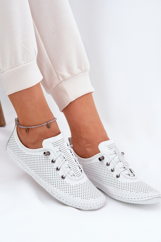 Ladies Leather Shoes Made Of Natural Leather Artiker 54C0831 White