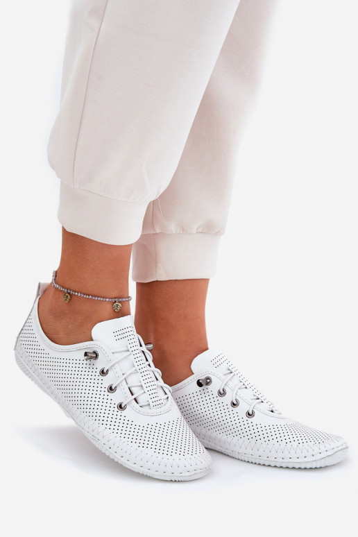 Ladies Leather Shoes Made Of Natural Leather Artiker 54C0831 White