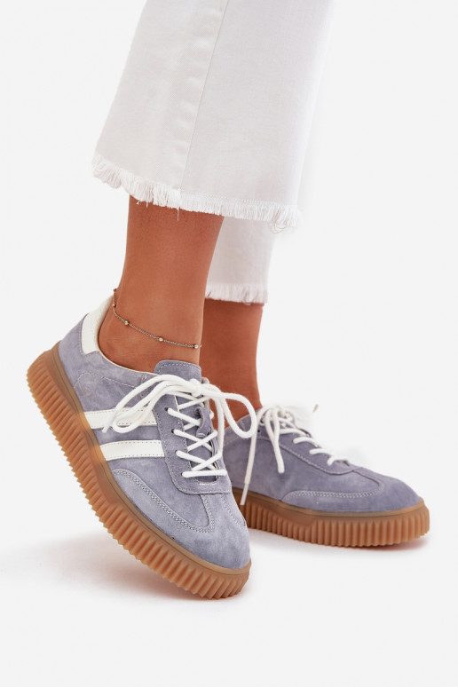 Blue suede sneakers with platform Tai turirisae
