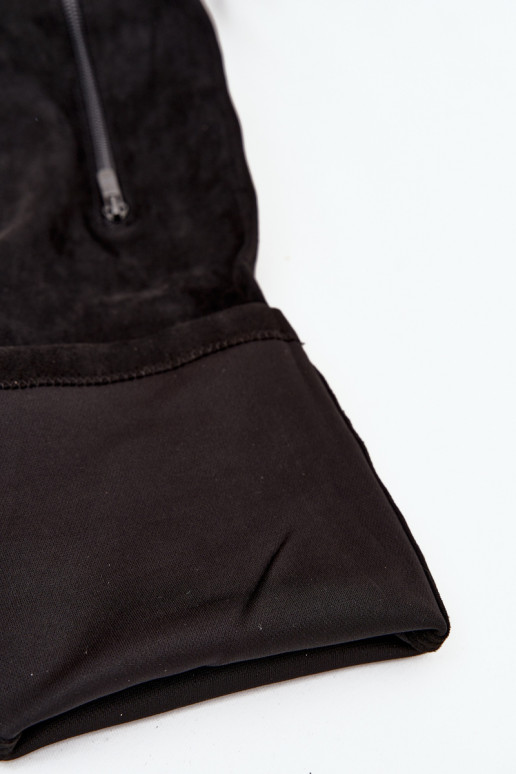 Black faux suede over-the-knee boots with heels Amareen