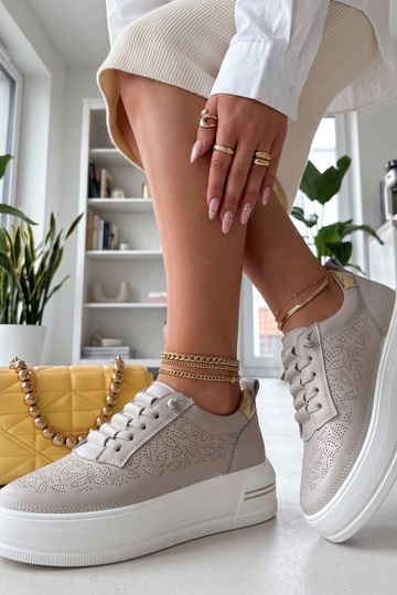 Sand natural leather sneakers Cambell