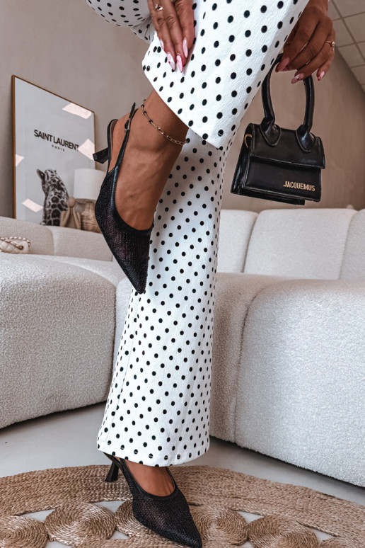 Black mesh sandals on a slim heel Calora