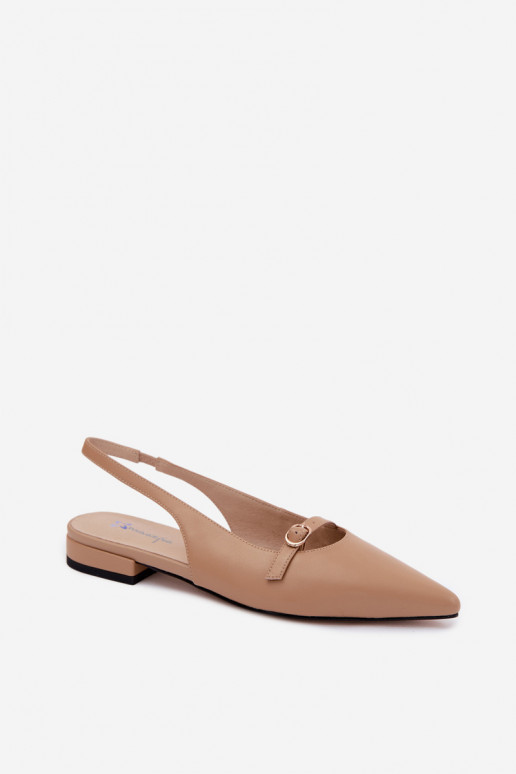 Women's sandals with wide heels Tai turiciejka K7449-04 sand