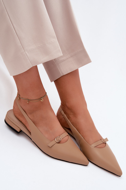 Women's sandals with wide heels Tai turiciejka K7449-04 sand