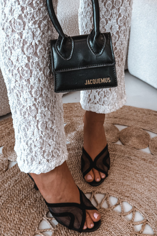 Starla heeled slippers in black
