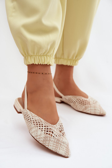 Women's Beige Flat Sandals Lelrene