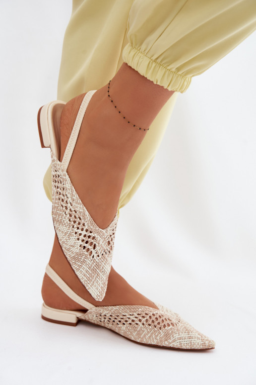 Women's Beige Flat Sandals Lelrene