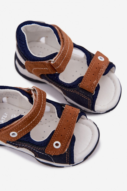 Bartek 84408-66 suede sandals for boys in blue-brown