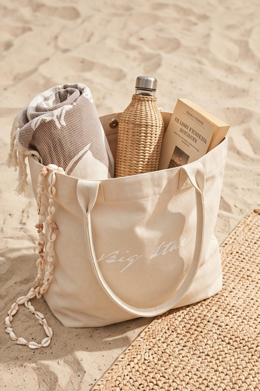 Fabric handbag/shopper Big Star RR574237 bright sand