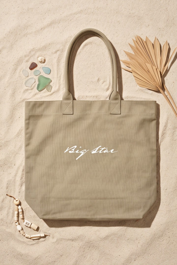 Fabric handbag/shopper Big Star RR574235 dark sand 2